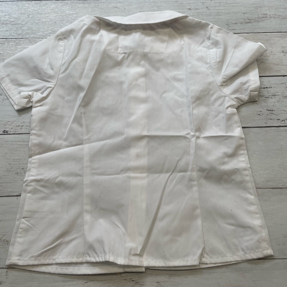 French Toast Girl's Short Sleeve Peter Pan Collar Blouse White 4 - Picture 6 of 6